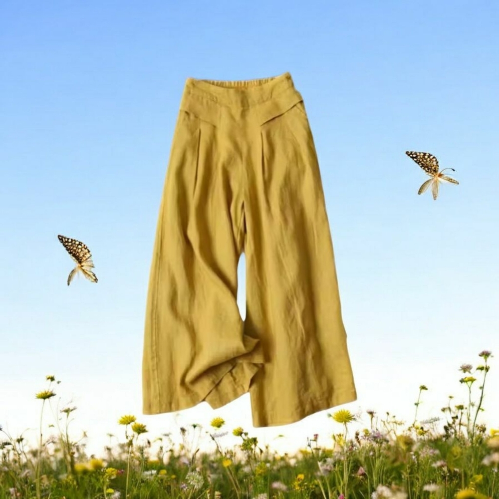 Women's Mustard Wide-Leg Pants - NEW!